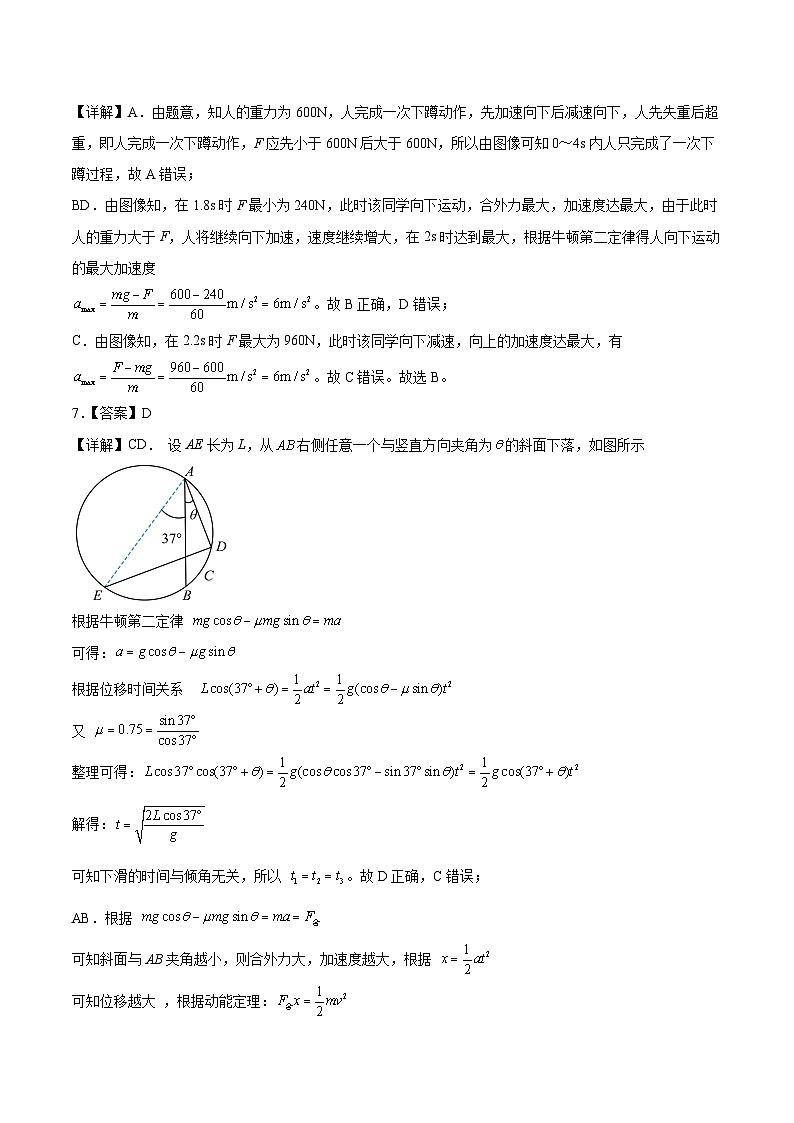安徽省示范高中2024~2025学年高一上学期期末综合测试人教版（2019）必修第一册物理试题答案第3页