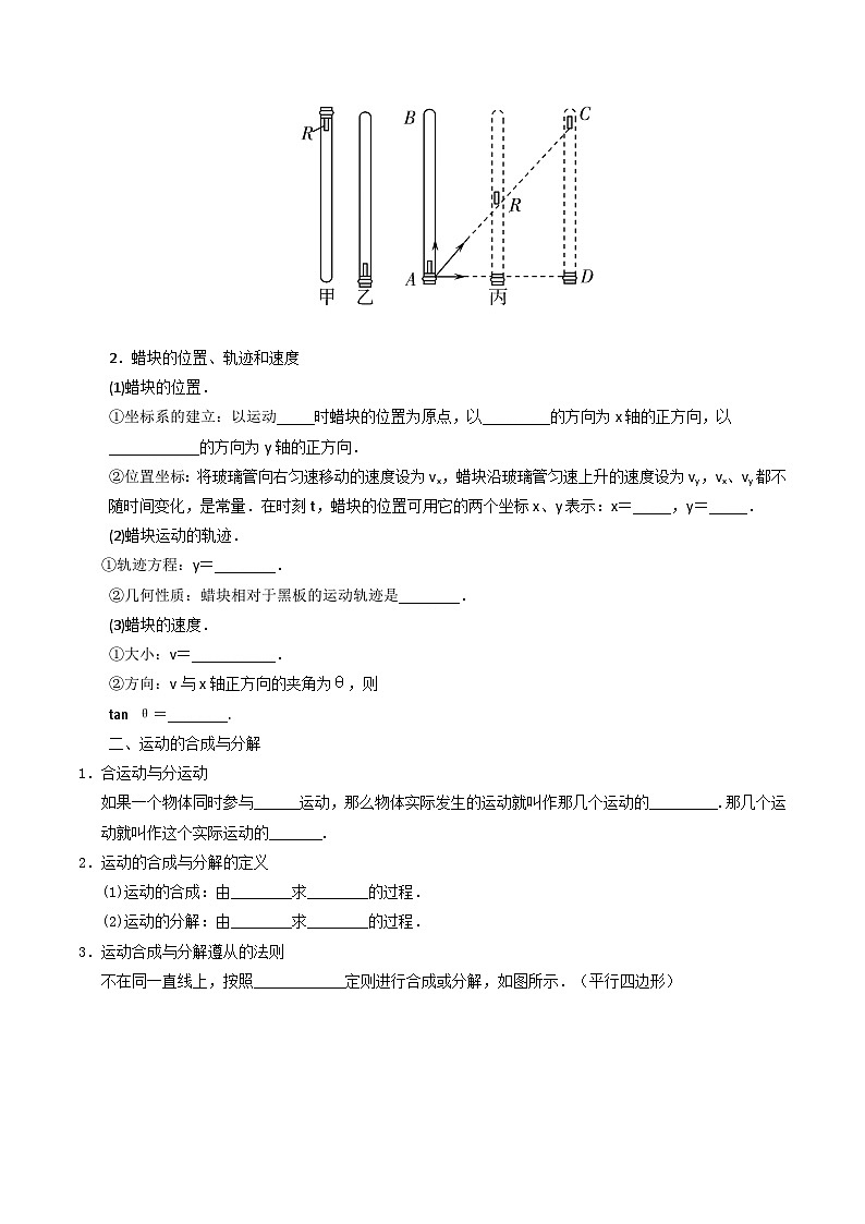 专题04 运动的合成与分解、抛体运动规律（考点清单）（原卷版）第2页