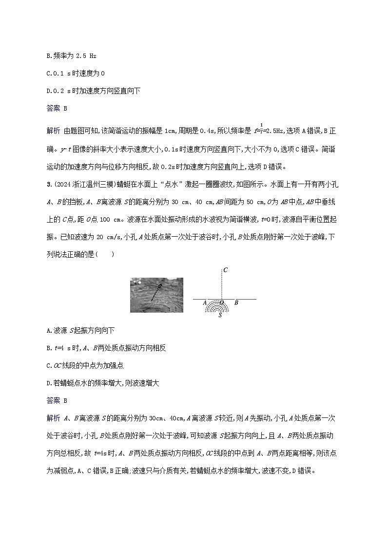 2025届高考物理二轮总复习专题分层突破练12振动与波第2页