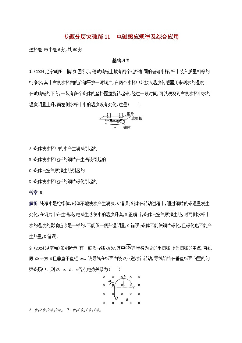 2025届高考物理二轮总复习专题分层突破练11电磁感应规律及综合应用第1页