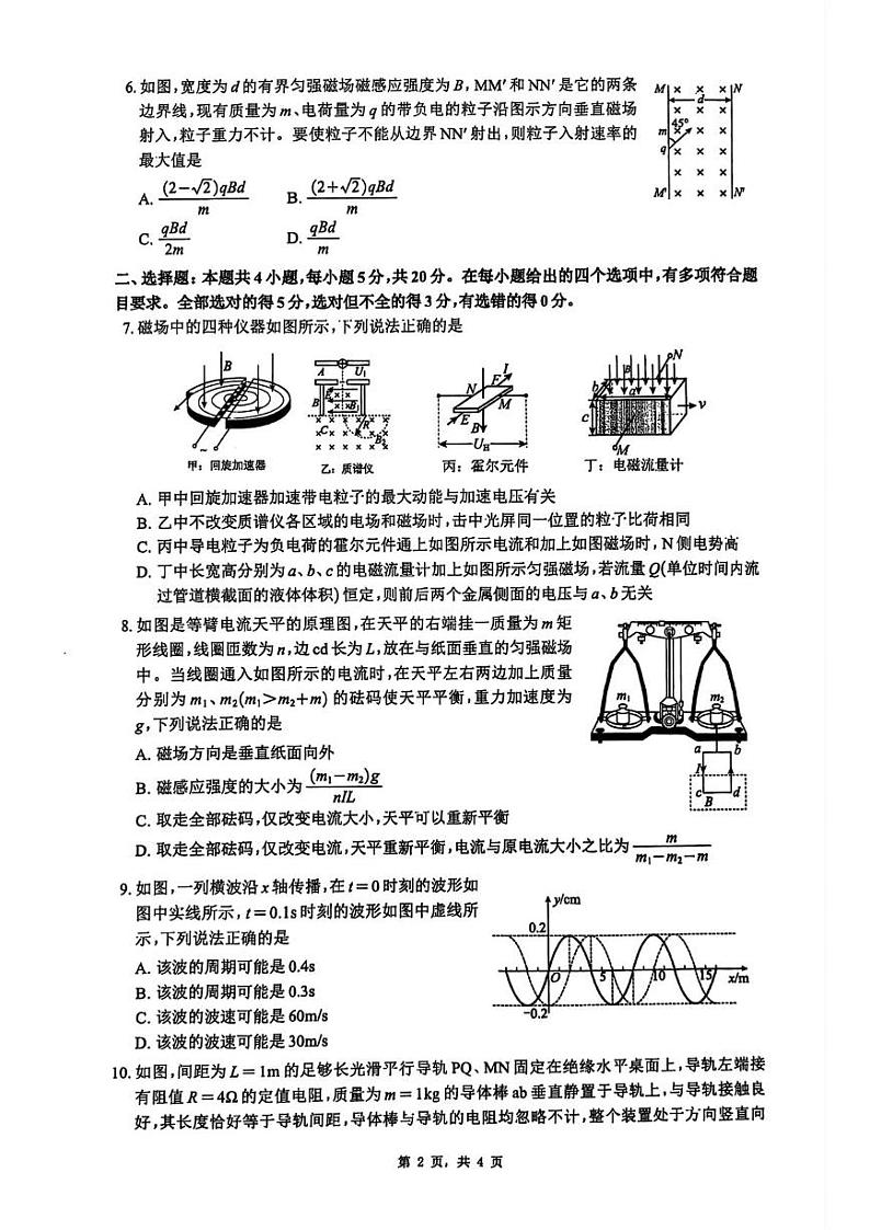 湖南省长沙市雅礼中学2024-2025学年高二上学期期末考试物理试卷第2页