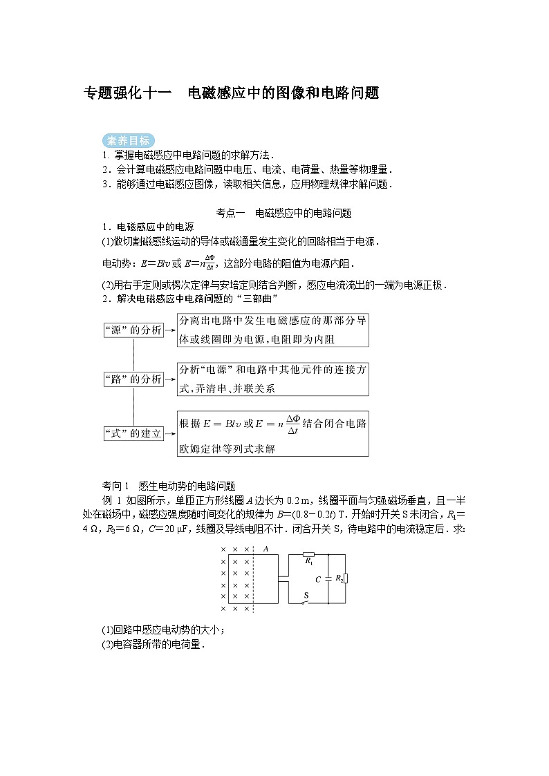 2025年高考物理二轮复习导学案：专题强化十一电磁感应中的图像和电路问题第1页