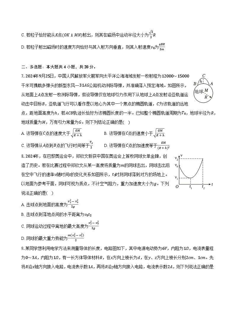 湖南省长沙市长郡中学集团2024-2025学年高三（上）第三次月考物理试卷（含解析）第3页