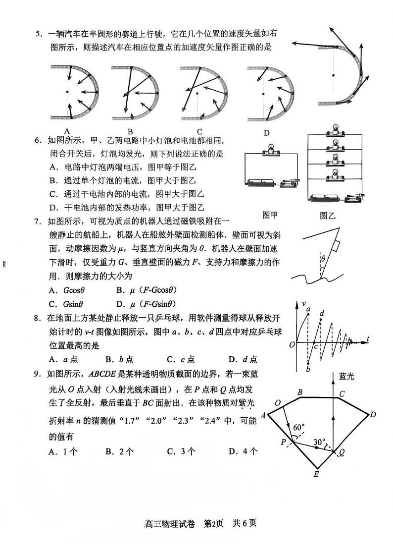 【物理试题】常州2025届高三期末考试.第2页