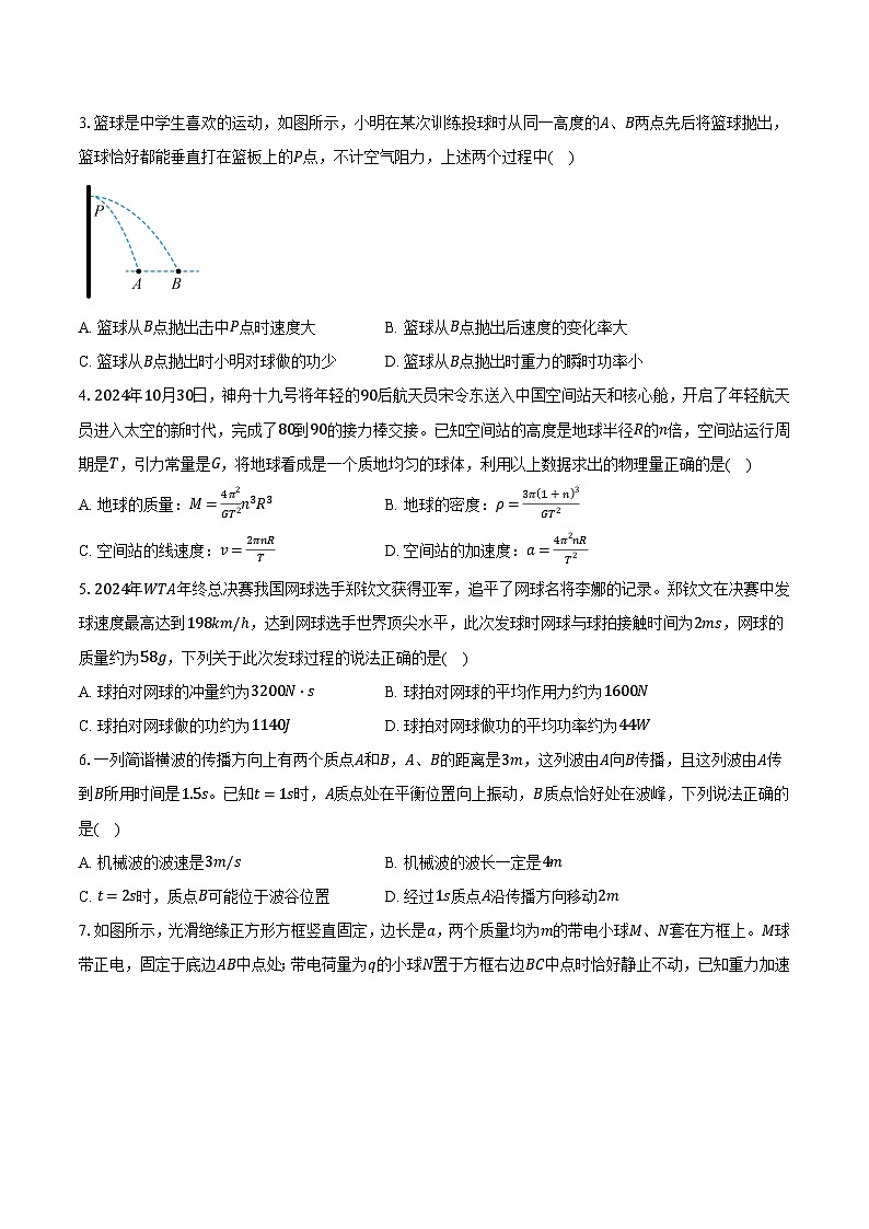 广东省深圳外国语学校2024-2025学年高三（上）第四次月考物理试卷（解析版）第2页