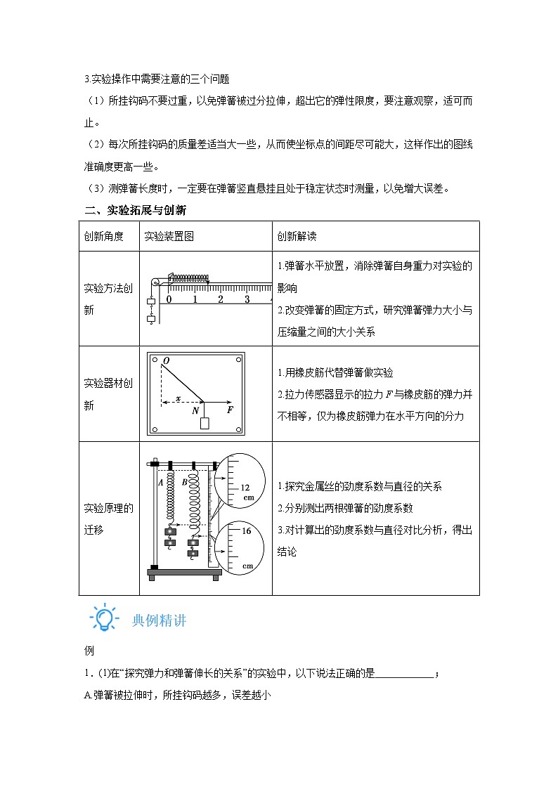 专题06实验：弹簧和伸长量的关系及平行四边形法则(重难点突破)-2024-2025高一上学期期末物理重难点讲义第2页