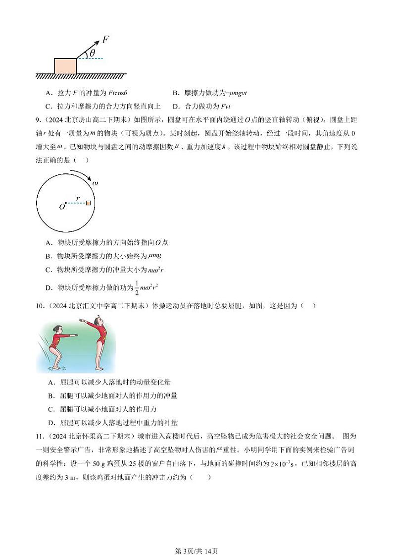 2024北京重点校高二（下）期末真题物理汇编：动量定理第3页