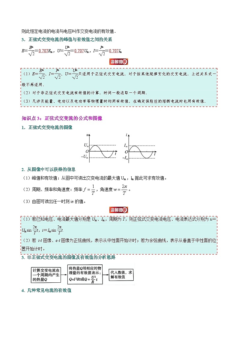 ②寒假预习-第06讲 交变电流的描述（4知识点+7考点）（教师版）2025年高二物理寒假衔接讲练 (人教版)第3页