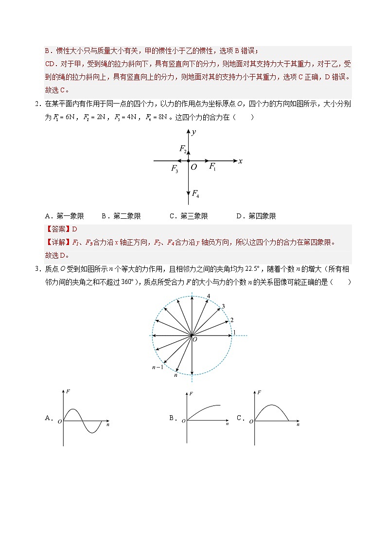 ③寒假提升练-05 力的合成与分解（教师版）2025年高一物理寒假衔接讲练 (人教版)第2页
