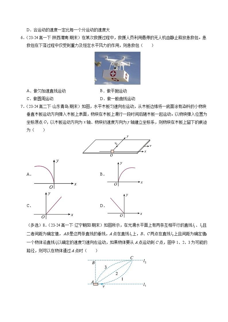 ③寒假提升练-12 曲线运动 运动的合成与分解（学生版）2025年高一物理寒假衔接讲练 (人教版)第3页