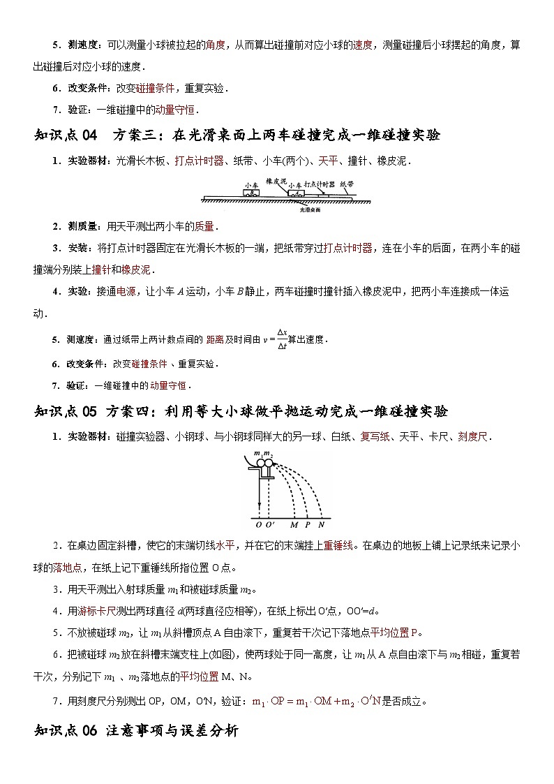 1.4  实验：验证动量守恒定律-2024-2025学年高二物理题型归类+解题大招（人教版2019选择性必修第一册）（解析版）第2页