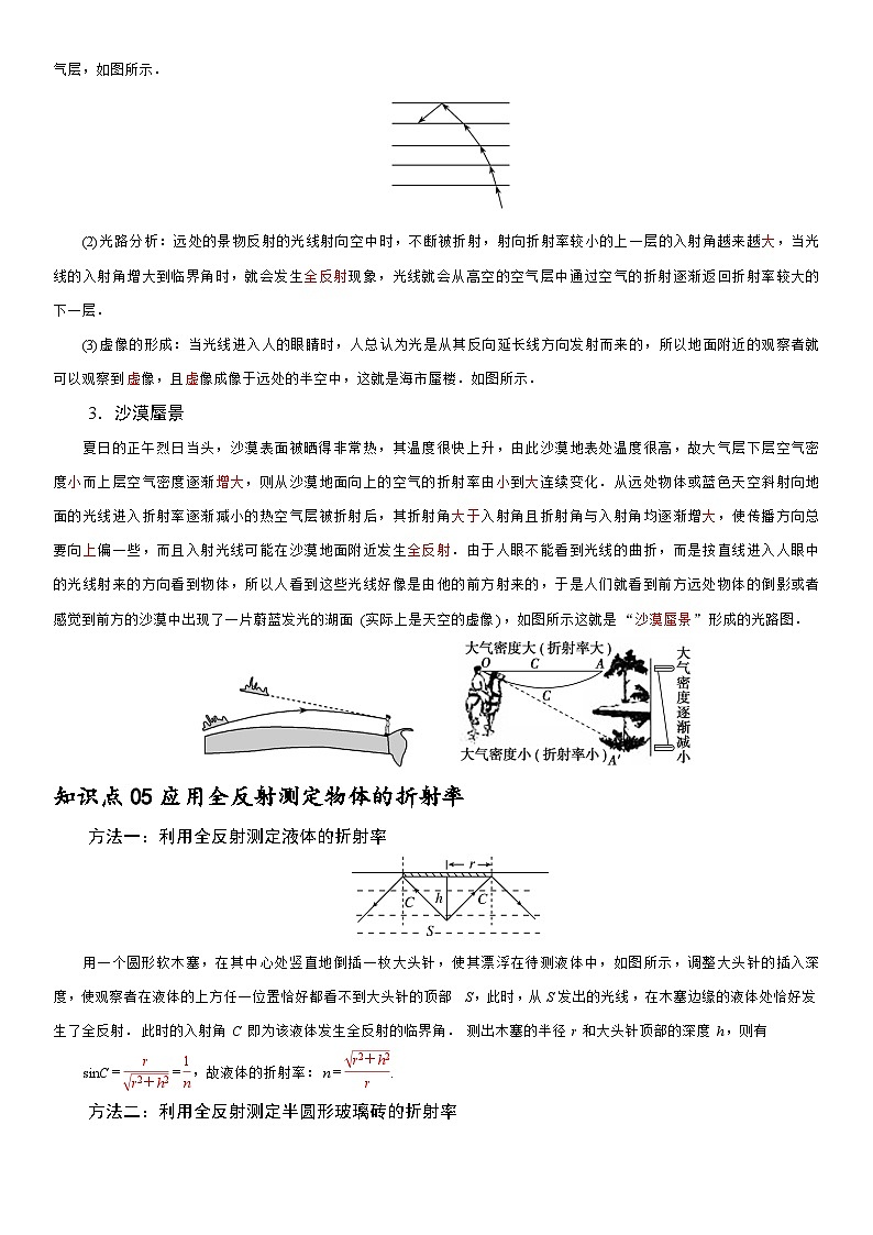 4.2  全反射-2024-2025学年高二物理题型归类+解题大招（人教版2019选择性必修第一册）（原卷版）第3页