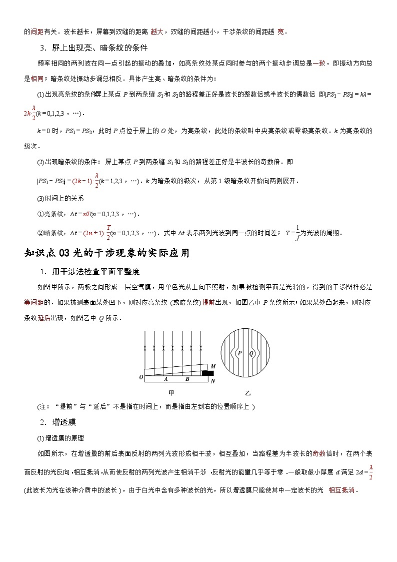 4.3  光的干涉--2024-2025学年高二物理题型归类+解题大招（人教版2019选择性必修第一册）（原卷版）第2页