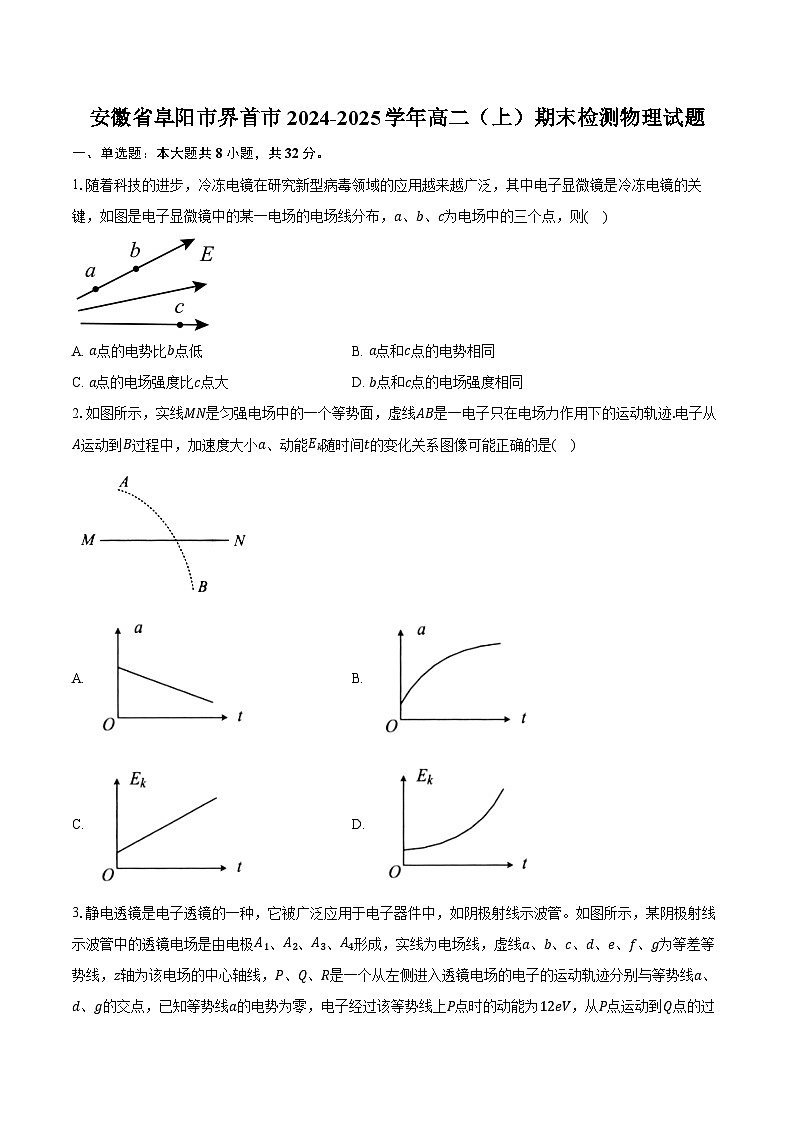 安徽省阜阳市界首市2024-2025学年高二 （上）期末检测物理试题第1页
