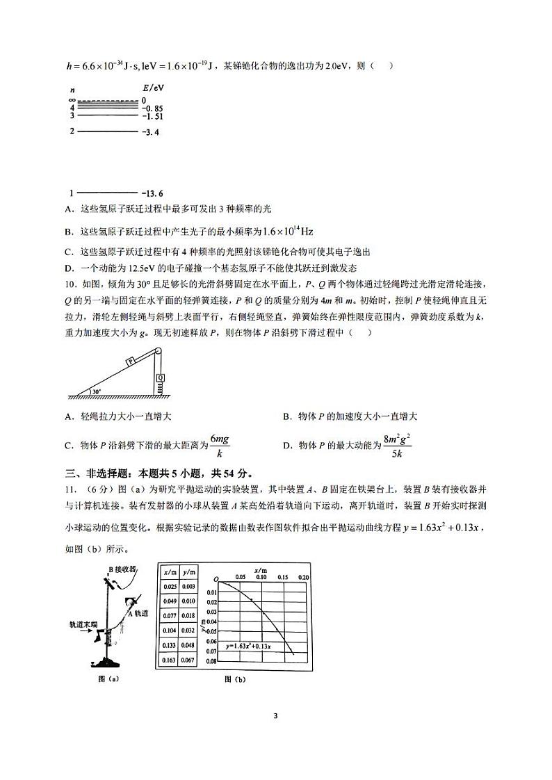 2025届高三八省联考物理试题第3页