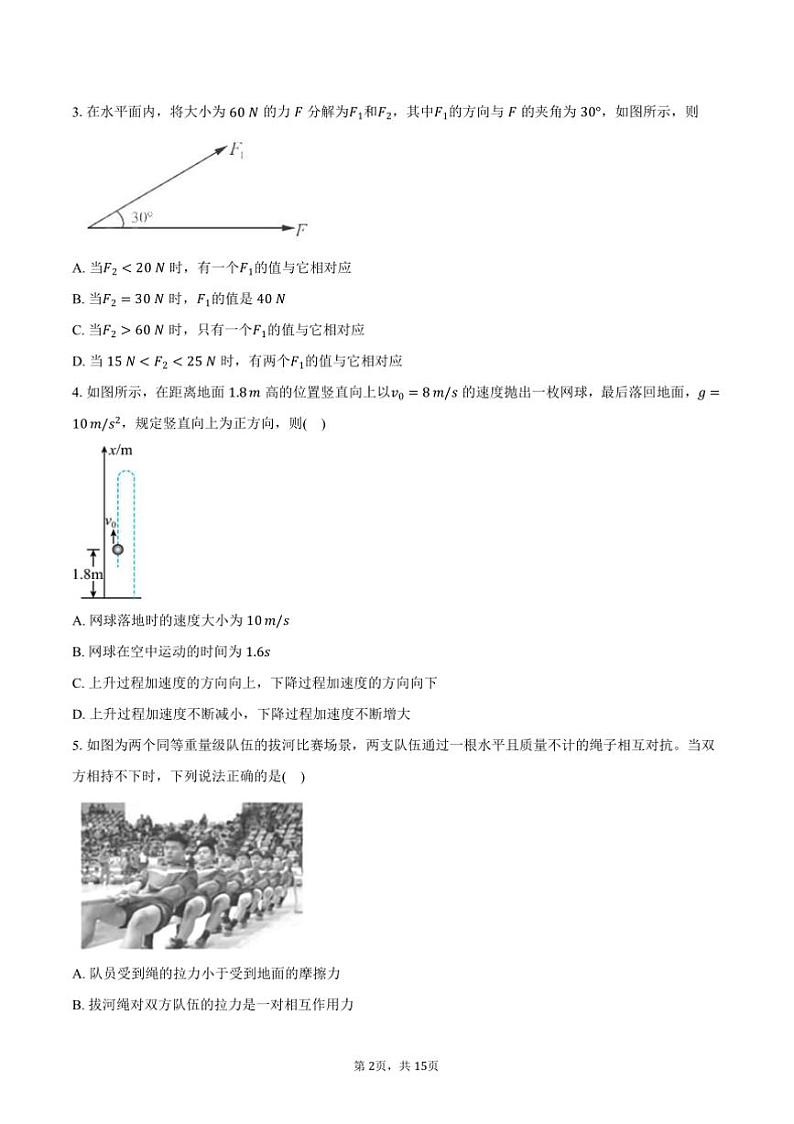2024～2025学年广东省广州市铁一中学高一上()月考物理试卷(12月)(含解析)第2页