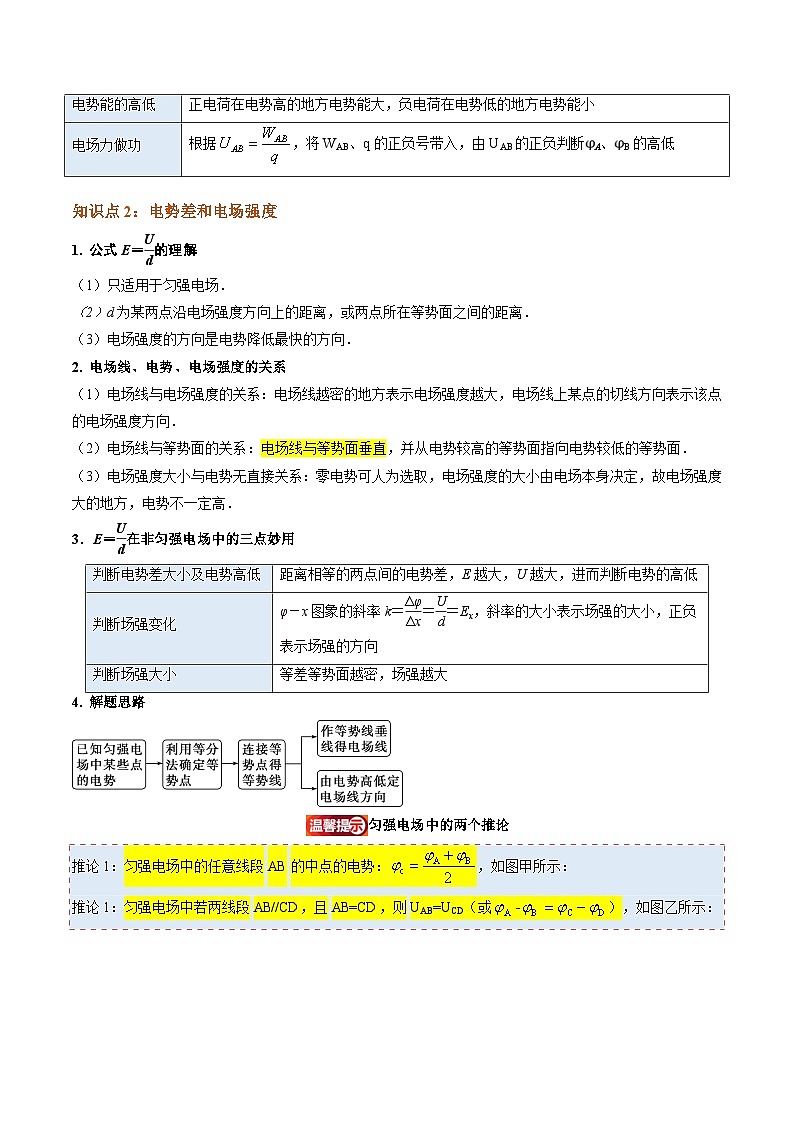 (人教版)2025年高二物理寒假衔接讲练 ①寒假复习-第02讲 电场能的性质（教师版）第3页