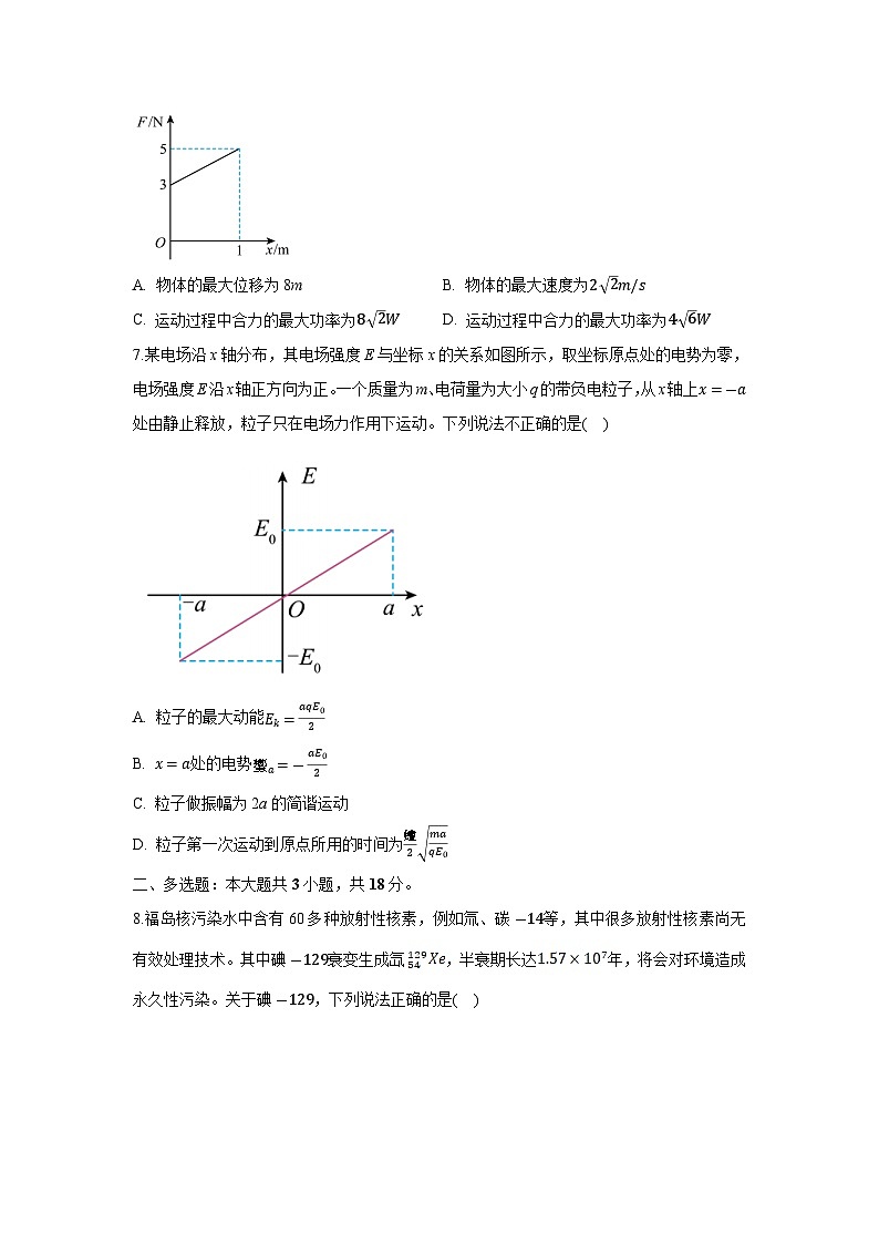 2024~2025学年八省联考考前适应化训练（一）高考模拟物理试卷（解析版）第3页