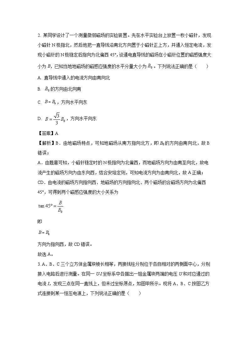 2024~2025学年山东省青岛市四区县（胶州、平度、黄岛、城阳）高二上期中考试物理试卷（解析版）第2页