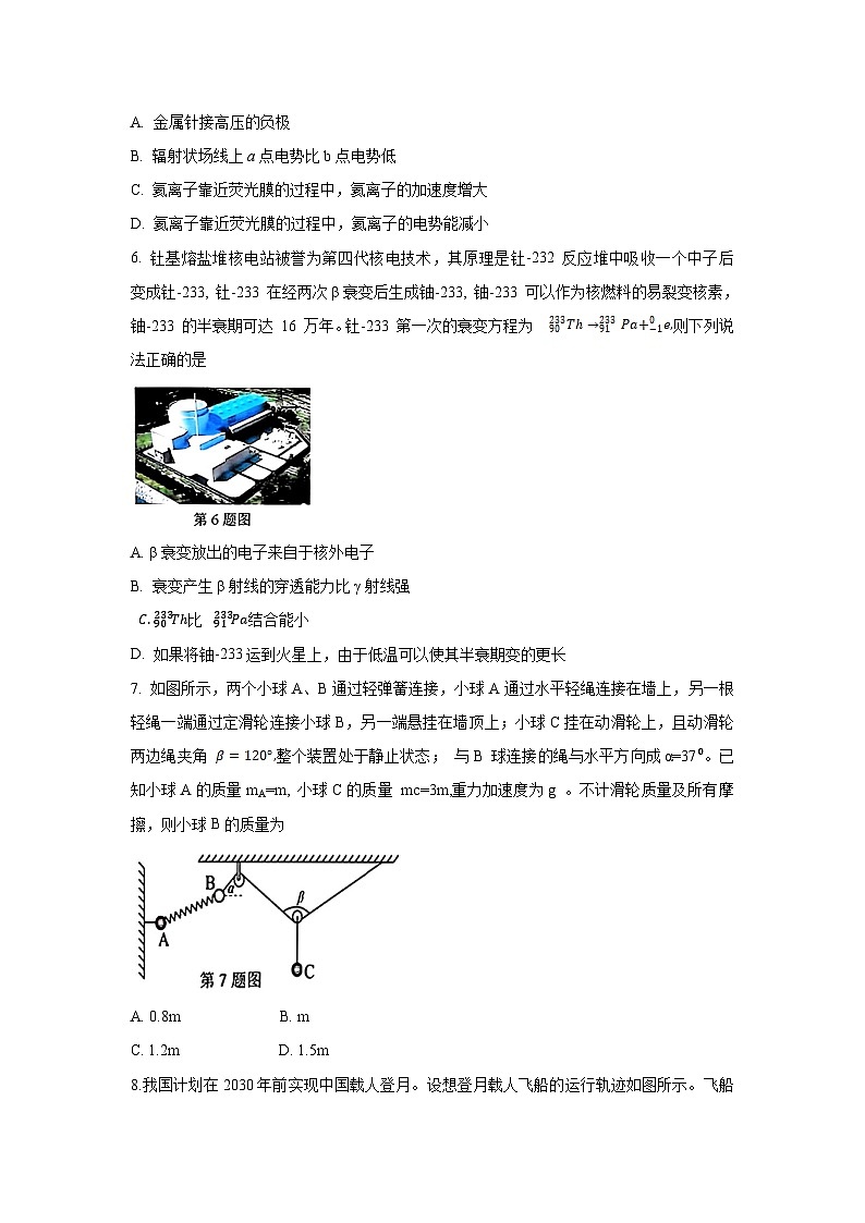 2025届浙江省Z20名校联盟（浙江省名校新高考研究联盟）高三上第二次联考物理试卷第3页