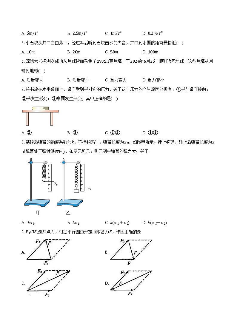 江苏省扬州市2024-2025学年高二（上）学业水平合格性模拟考试物理试卷第2页