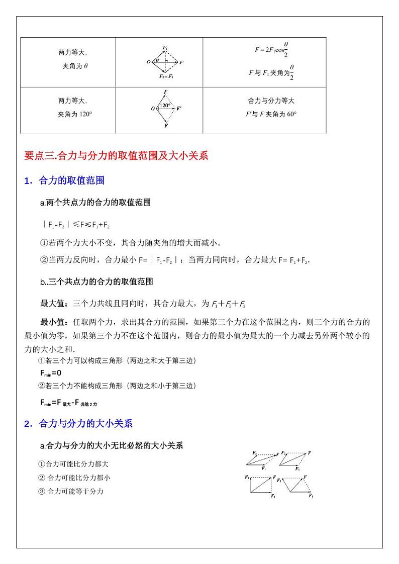 3.3力的合成与分解 （教师版） 2024届高考物理一轮复习讲义第3页