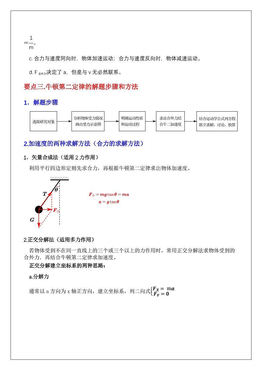 4.2牛顿第二定律及基本应用（教师版） 2024届高考物理一轮复习讲义第2页