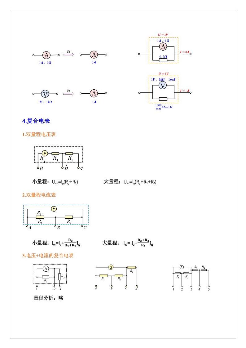 电学实验基础2：改装电表及校准（学生版） 2024届高考物理一轮复习讲义第3页