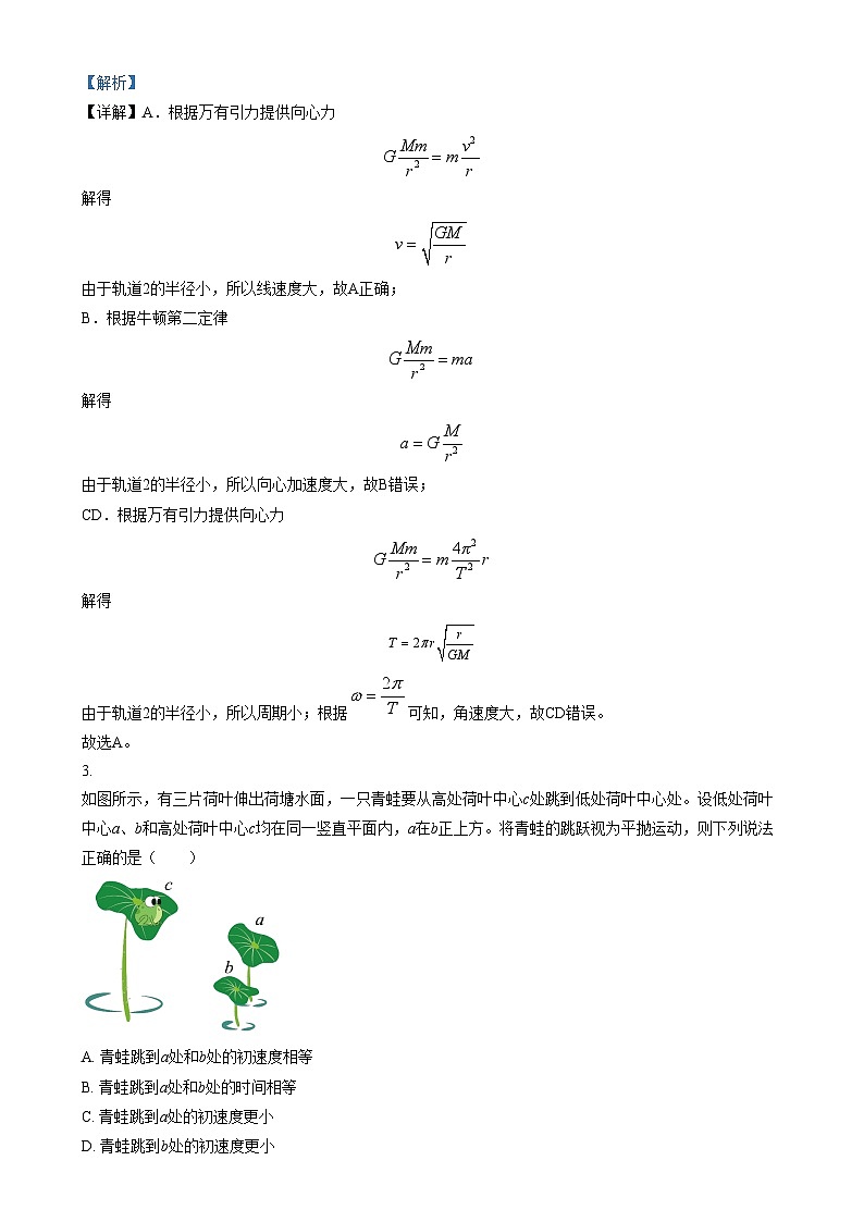 重庆市育才中学2025届高三上学期一诊模拟物理试卷（Word版附解析）第2页