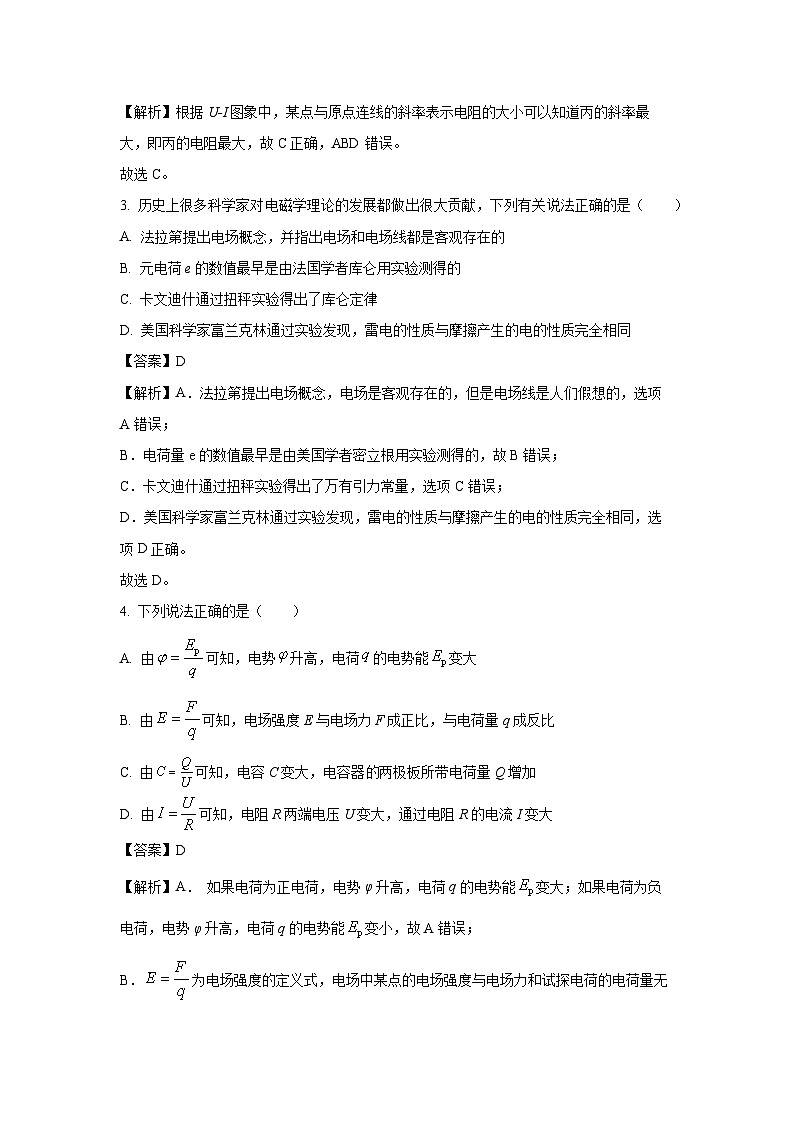 2024~2025学年浙江省s9联盟高二上学期11月期中联考物理试卷（解析版）第2页