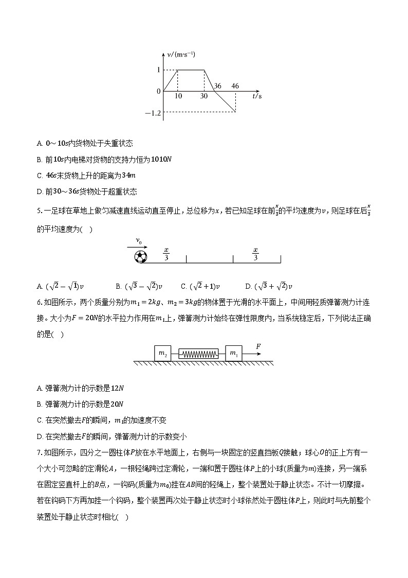 吉林省长春五中2024-2025学年高一（上）期末物理试卷-第2页