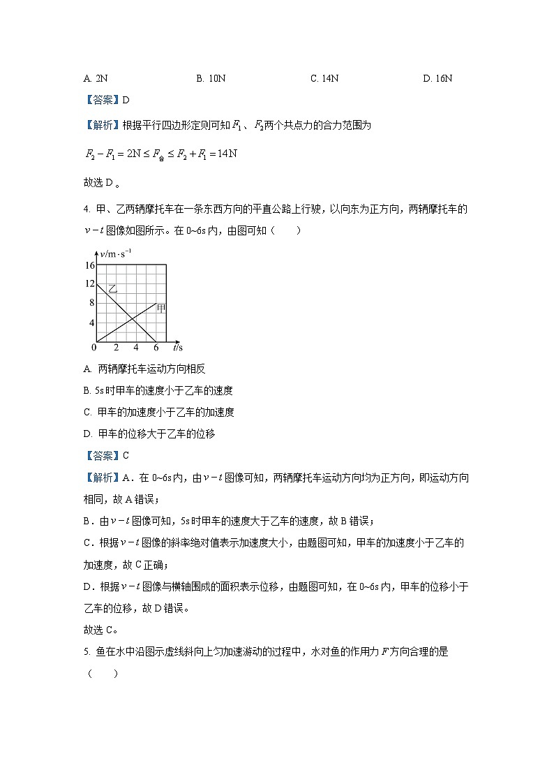 2024-2025学年北京市朝阳区高一上学期期末质量检测物理试卷（解析版）第2页