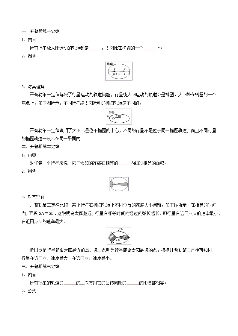 复习巩固02  万有引力与航天（原卷版）第3页