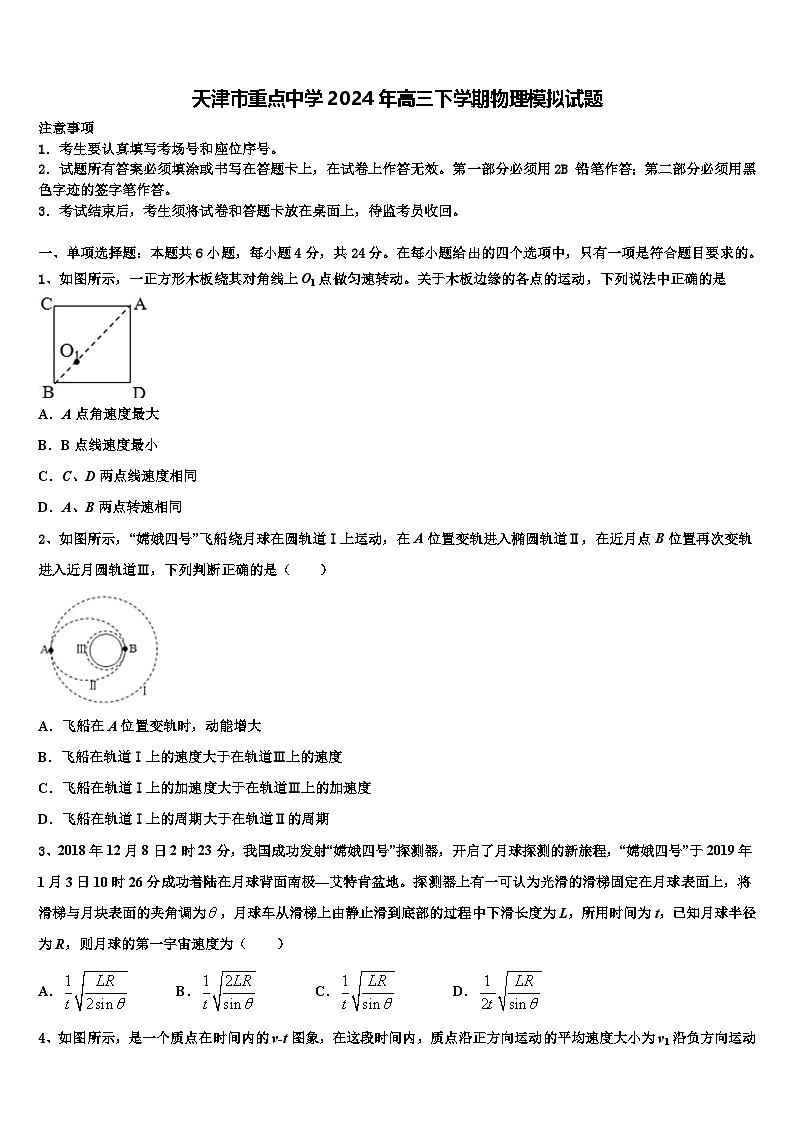 天津市重点中学2024年高三下学期物理模拟试题第1页