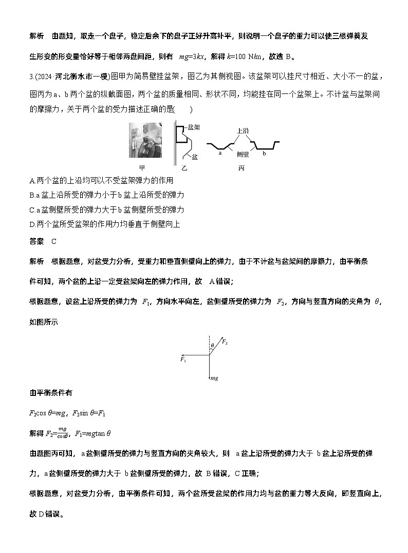 热点1　受力分析和共点力平衡 --2025年高考物理大二轮复习（考前特训教师版）第2页