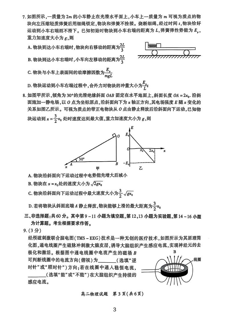 福建厦门2024-2025学年高二上学期期末质检物理试题+答案第3页