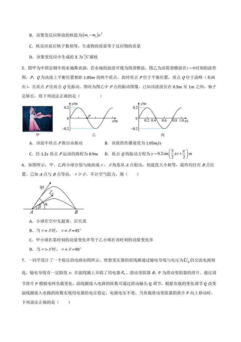 2025年广西省高考[高考]一模质量监测卷(二)物理试卷(原卷+解析卷)第3页