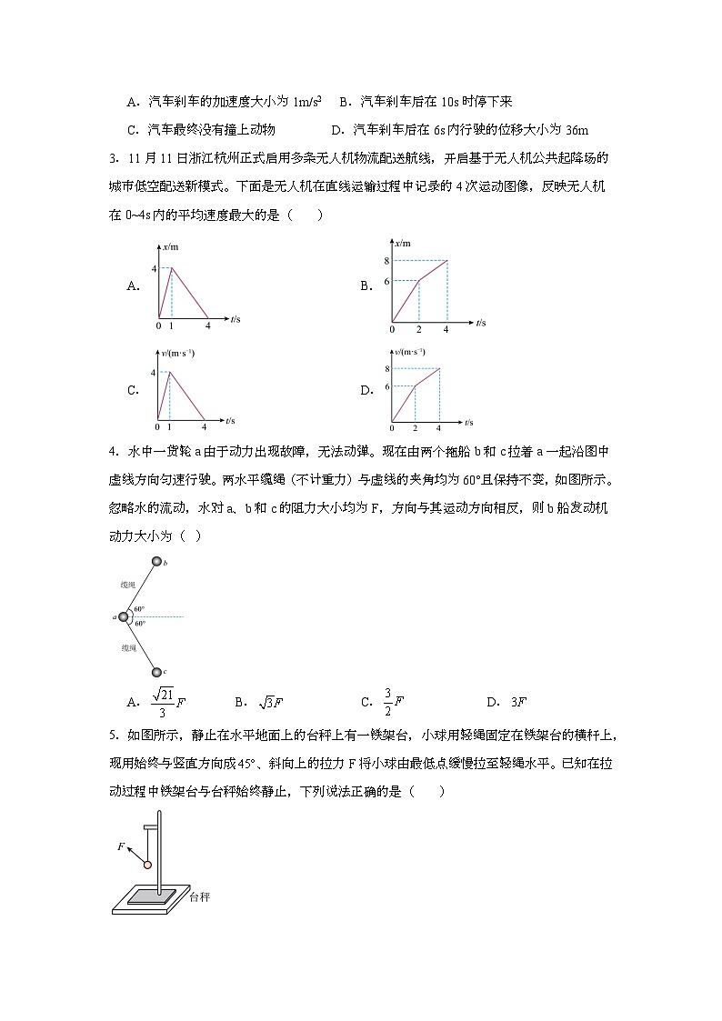 重庆市长寿中学校2024-2025学年高一上学期1月期末 物理试题第2页