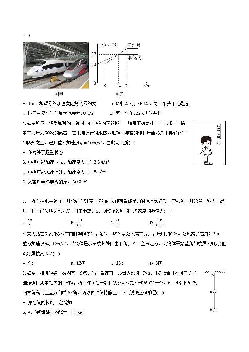 辽宁省抚顺市重点高中六校协作体2024-2025学年高一（上）期末物理试卷第2页