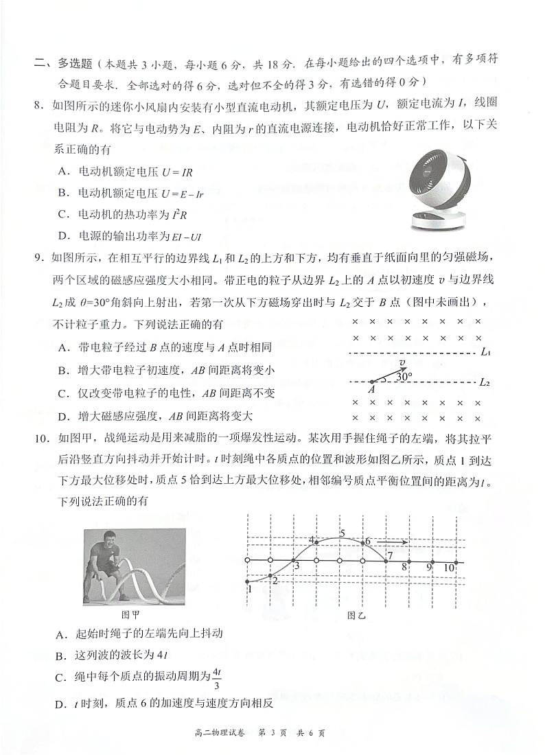 广东省深圳市龙华区2024-2025学年高二上学期1月期末物理试题第3页