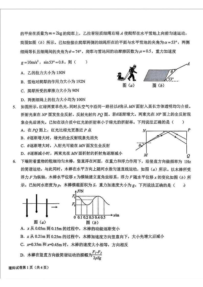 吉林省长春市东北师范大学附属中学等五校2024-2025学年高三上学期期末物理试题第2页