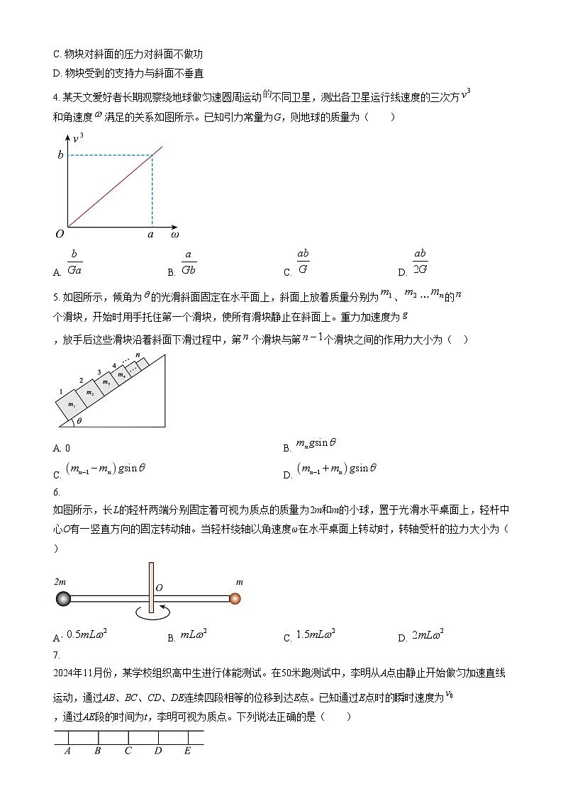 安徽省A10联盟2024-2025学年高三上学期12月质检物理试题（B卷）  Word版无答案第2页