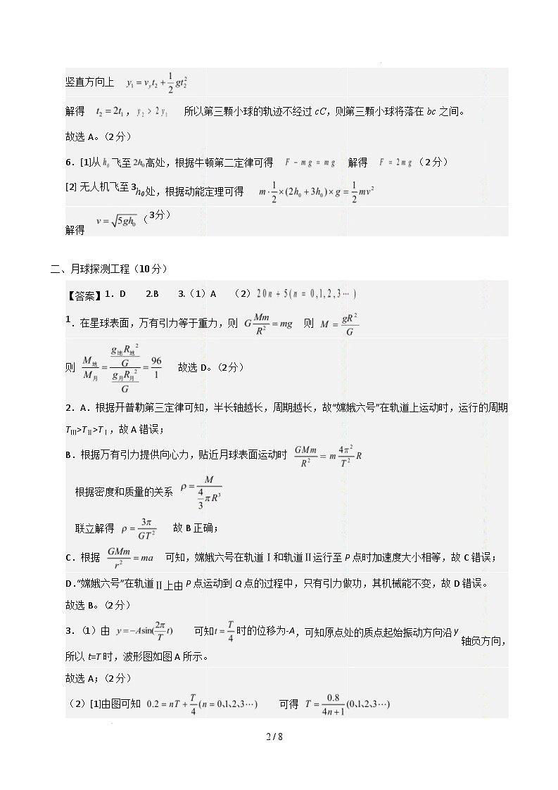 【开学摸底考】高三物理开学摸底考（参考答案）（上海专用）第2页