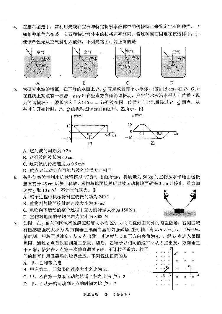 遵义市2025届高三年级第二次适应性考试-物理试卷第2页