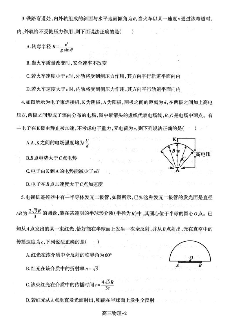 辽宁省协作体2025届高三上学期期末考试试题-物理试卷+答案第2页