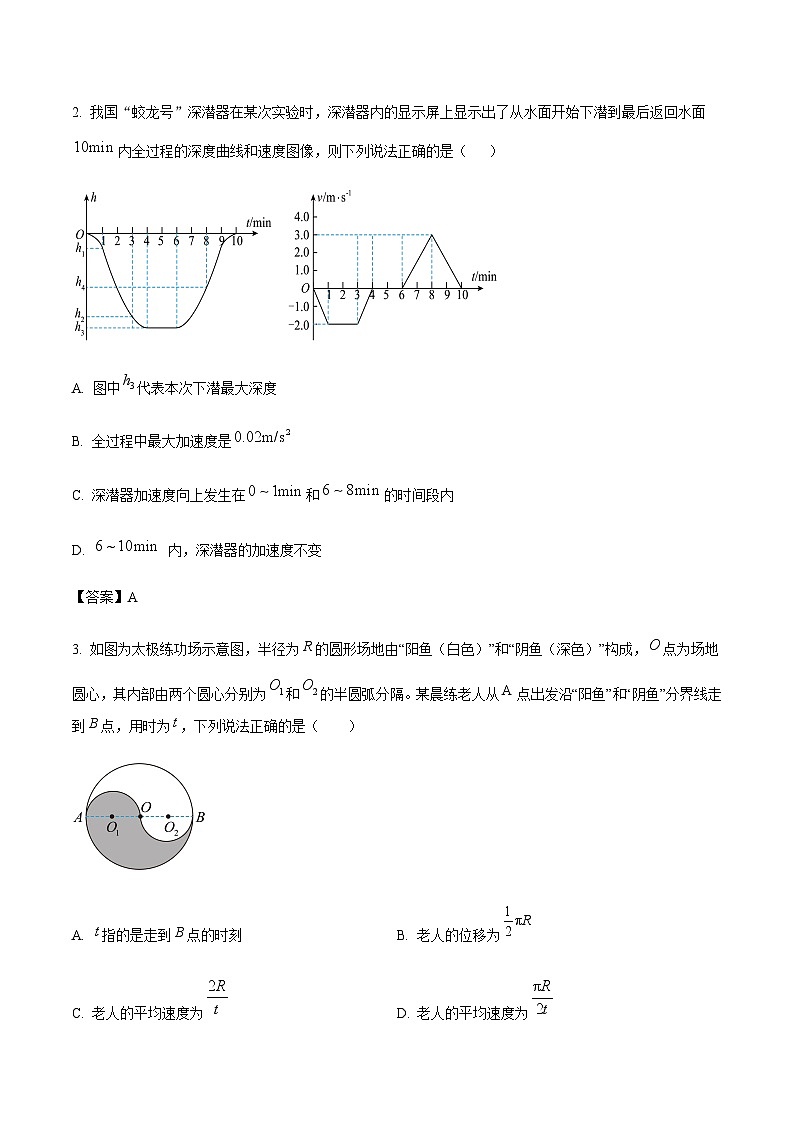 陕西省部分重点高中2024-2025学年高一上学期1月质量检测物理试卷含答案第2页