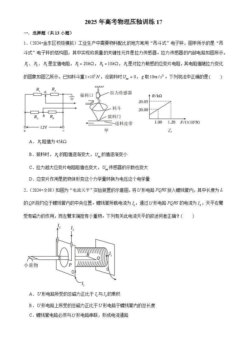 2025年高考物理压轴训练17（Word版附解析）第1页