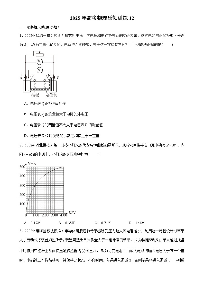 2025年高考物理压轴训练12（Word版附解析）第1页