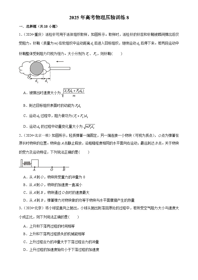 2025年高考物理压轴训练08（Word版附解析）第1页