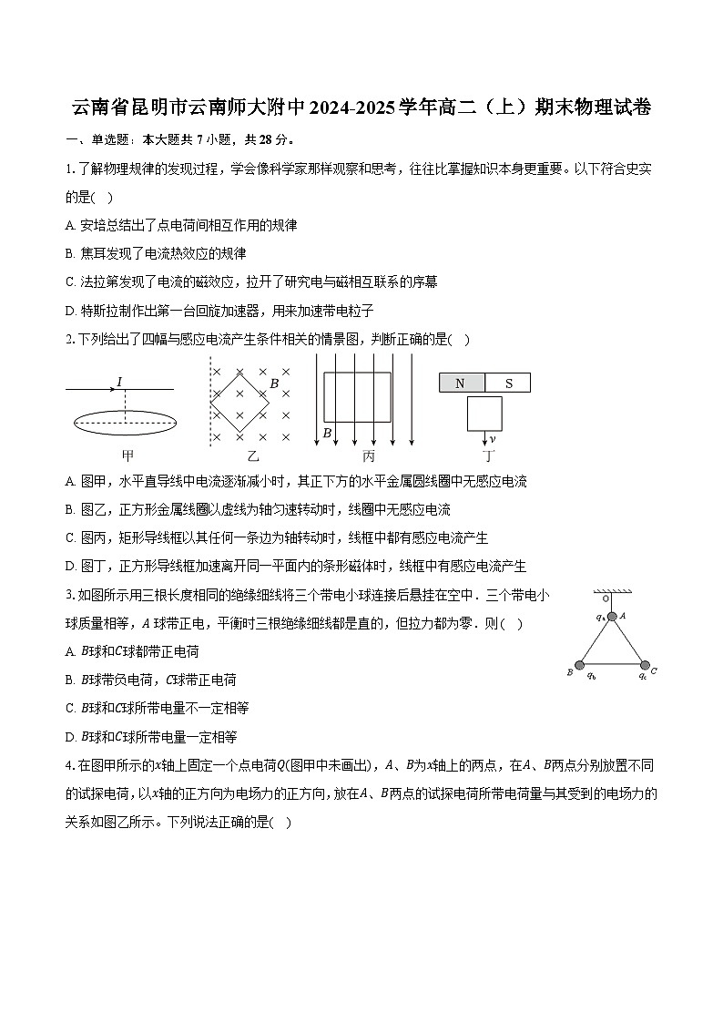 云南省昆明市云南师大附中2024-2025学年高二（上）期末物理试卷第1页